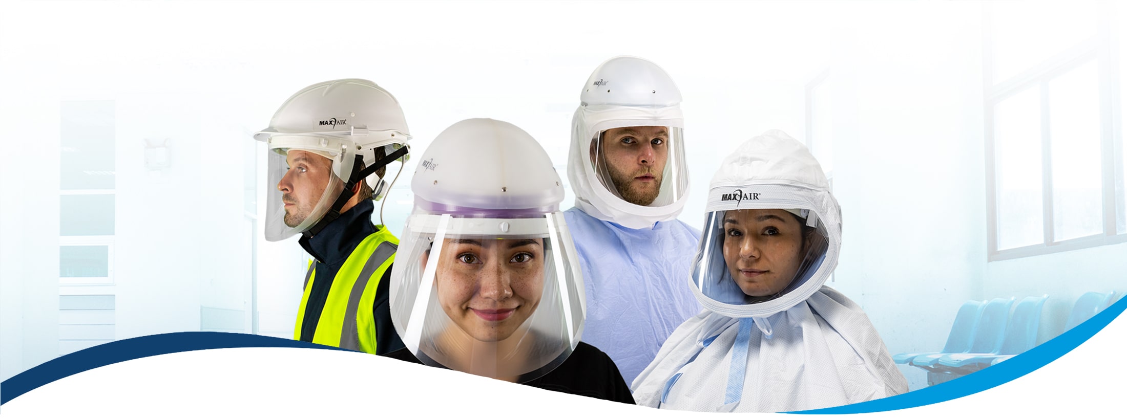 4 People wearing Max Shield